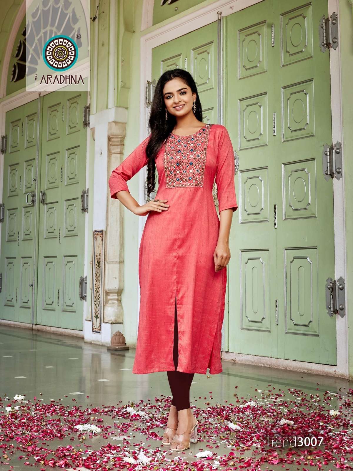 Aradhna Fashion Trend Vol 3 Rayon Dobby With Embroidery Work Only Kurti On Wholesale