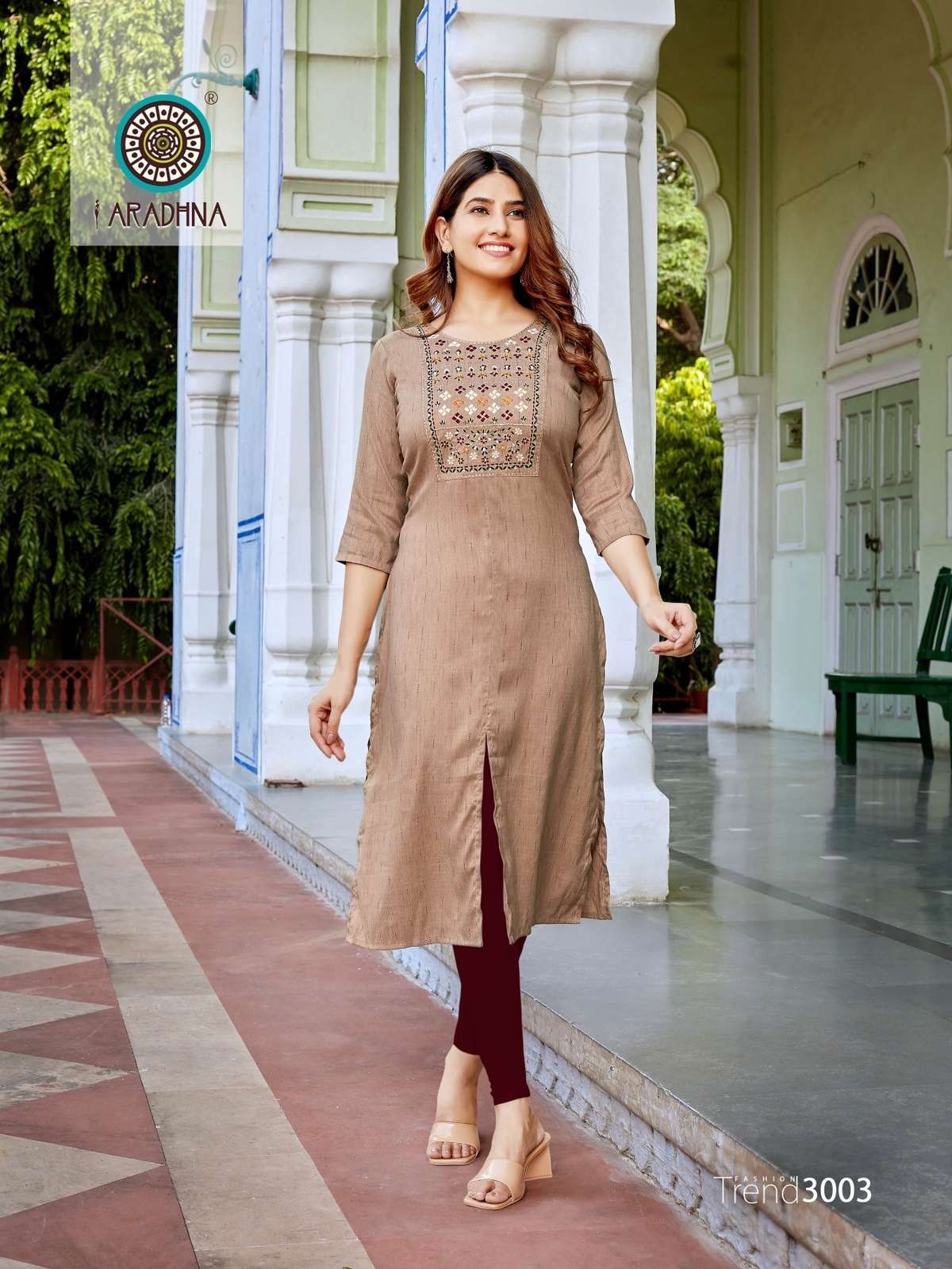 Aradhna Fashion Trend Vol 3 Rayon Dobby With Embroidery Work Only Kurti On Wholesale