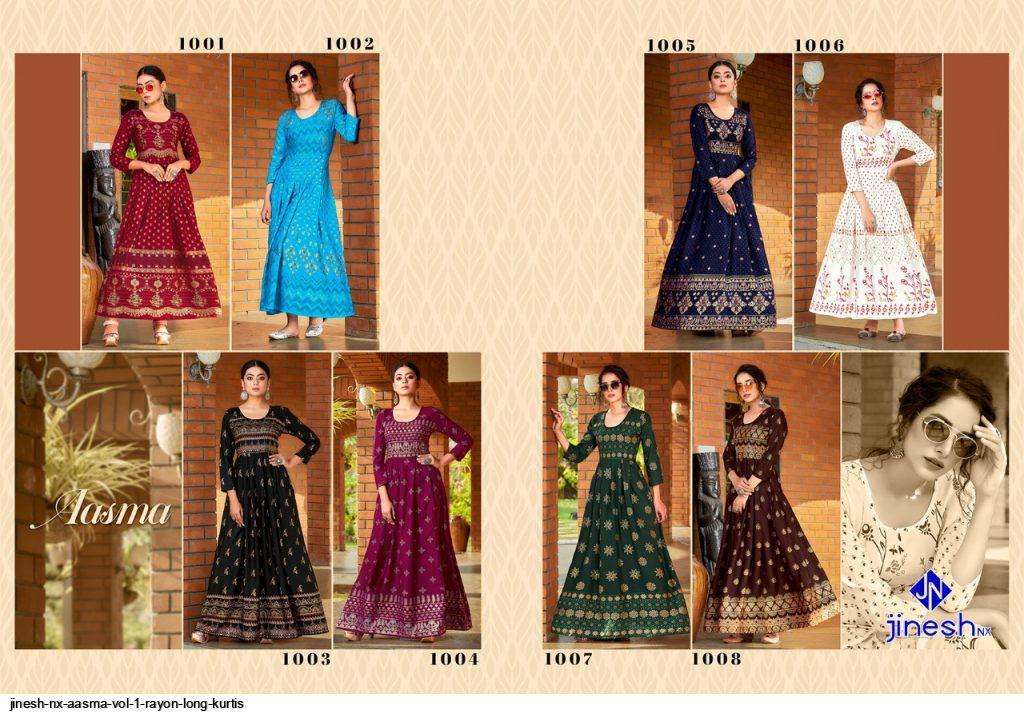 Jinesh Nx Aasma Vol 1 Designer Anarkali Kurti Collection On Wholesale