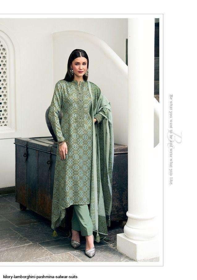 Kilory Trends Lamborghini Pashmina Digital Print Suits Winter Collection On Wholesale