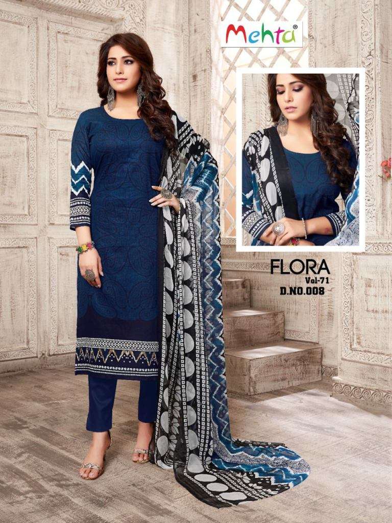 Mehta Flora Vol 71 Fancy Cotton Dress Material Collection On Wholesale