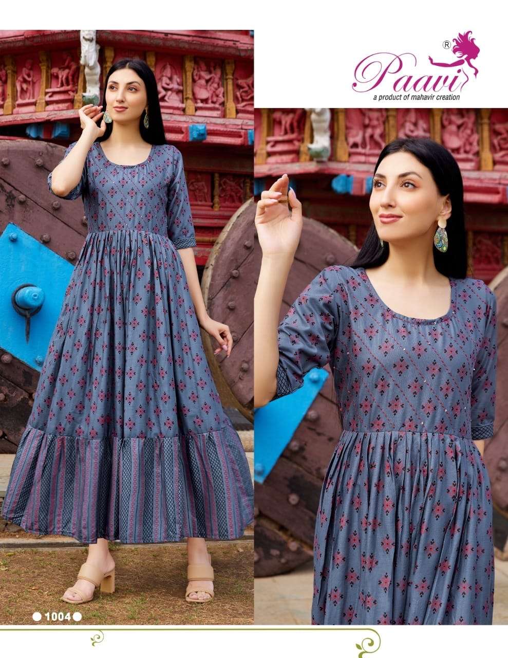 Paavi Presents Its latest  Aaradhya Heavy Rayon Kurti On Manual Handwork With Wholesale Price