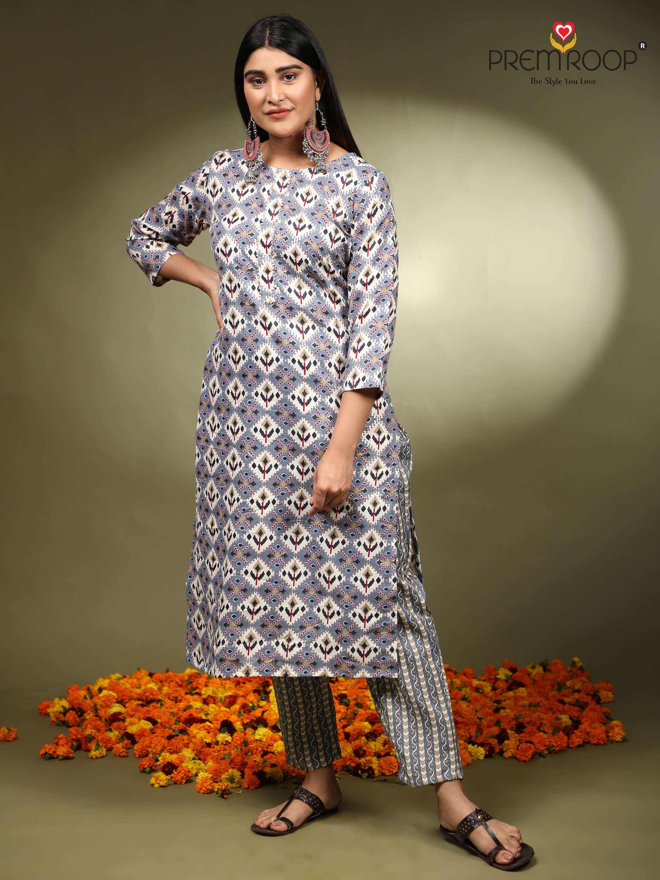 Premroop Present Printed Kurti With Pant On Wholesale 