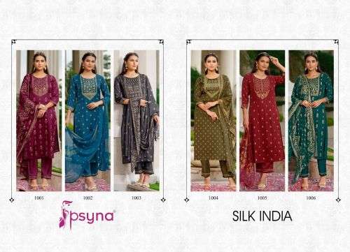 Psyna Silk India Fancy Kurti With Bottom Dupatta On Wholesale