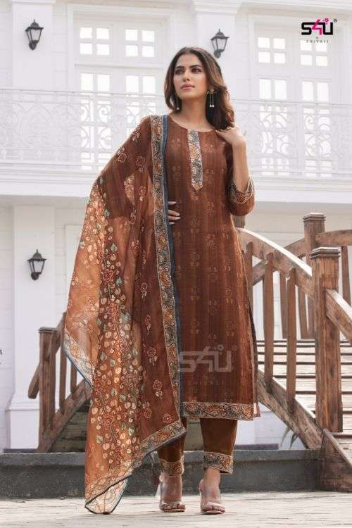 S4u Kantha Ocassion Wear Kurti With Bottom Dupatta Collection On Wholesale