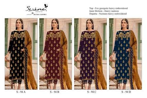 Serine 94 Heavy Embroidered Designer Salwar Suit Collection On Wholesale