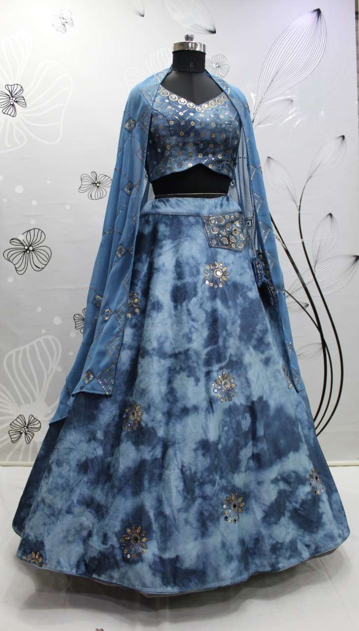 navy blue velvet circular lehenga choli 1005 | Velvet blouse design, Designer  saree blouse patterns, Saree blouse designs