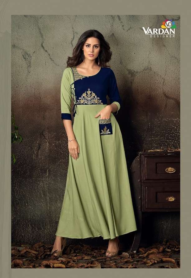 Designer rayon clearance long kurtis