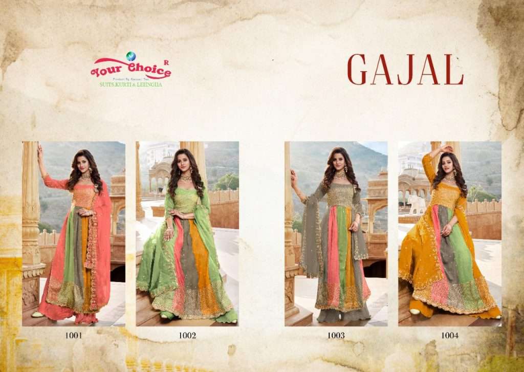 Your Choice Gajal Georgette Beautiful Designer Salwar Suits On Wholesale