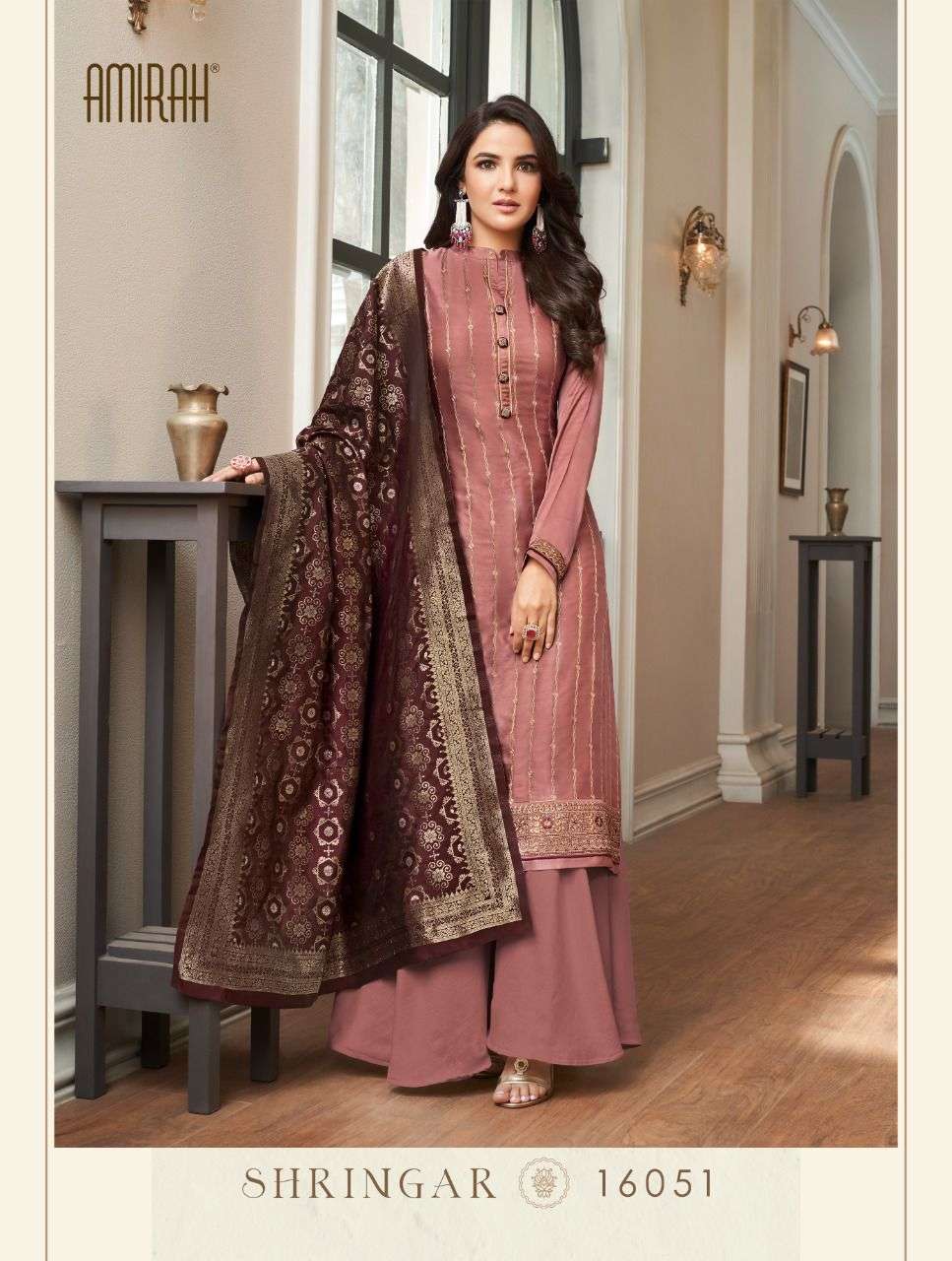 Amirah Shringar Heavy Modal Satin Silk With Embroidery Work On Wholesale