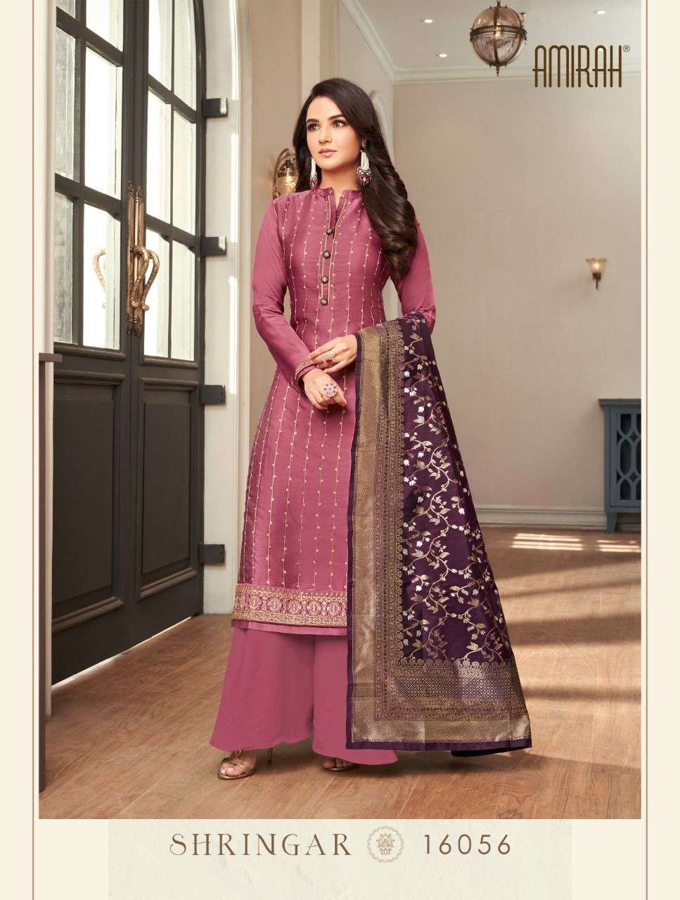 Amirah Shringar Heavy Modal Satin Silk With Embroidery Work On Wholesale