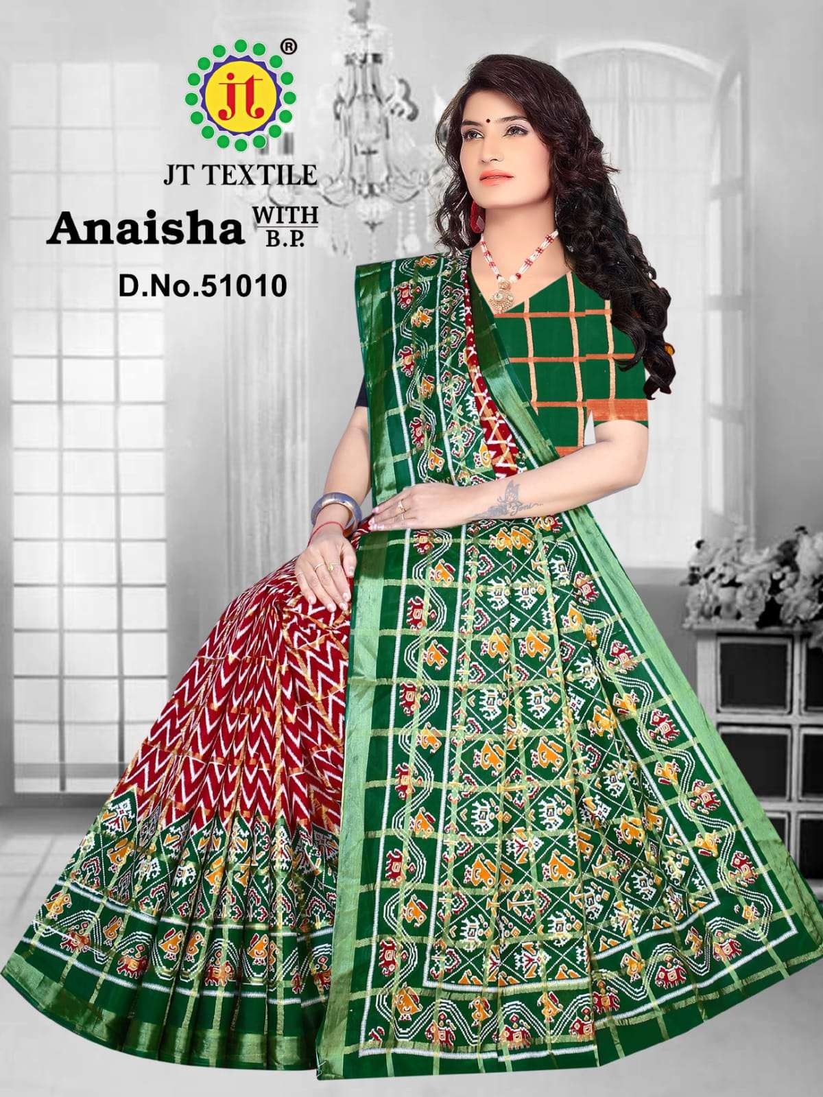 Nylon Cotton Lehenga With Bandhani Print with Sequence and Zari Weavin –  ThreadLooms