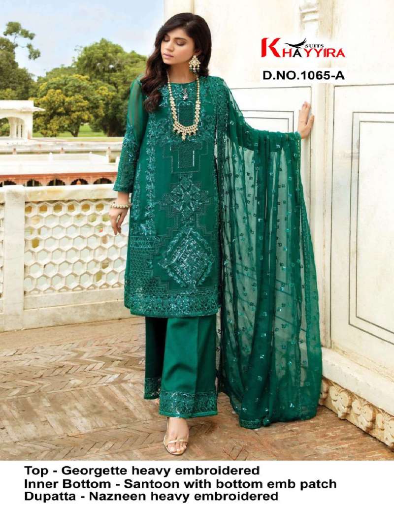 Khayyira Eleonora Edition 1065 Georgette With Embroidery Pakistani suits On Wholesale