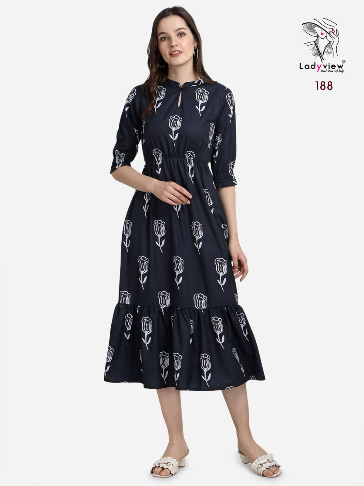 Ladyview Meedee D.No.186 to 189 Designer Long Kurti On Wholesale