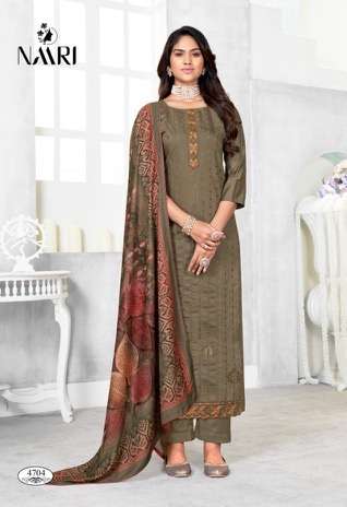 Naari Ekiza Pure Tensilk With Linning Work Top Bottom With Dupatta On Wholesale 