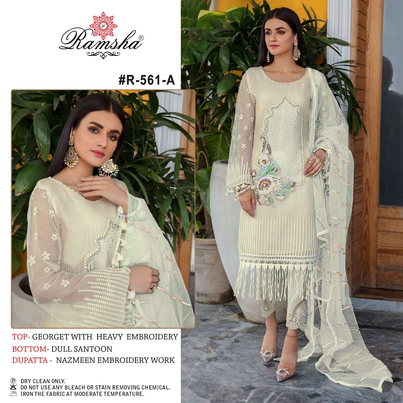 Ramsha R 561 Nx Designer Georgette Pakistani Suit On Wholesale