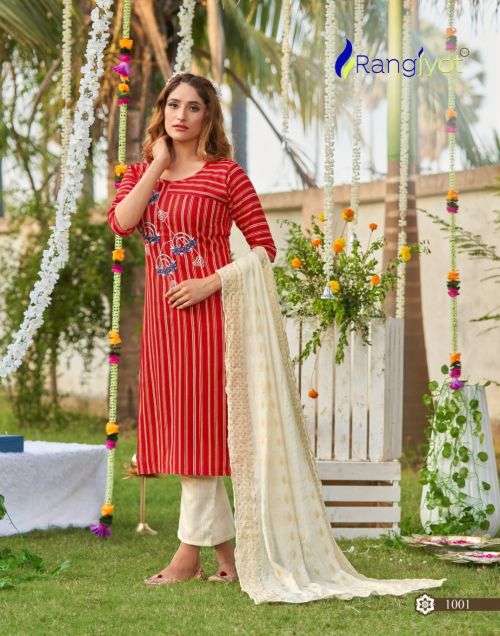 Rangjyot Muskan 1 Fancy Wear Kurti With Pant And Dupatta On Wholesale