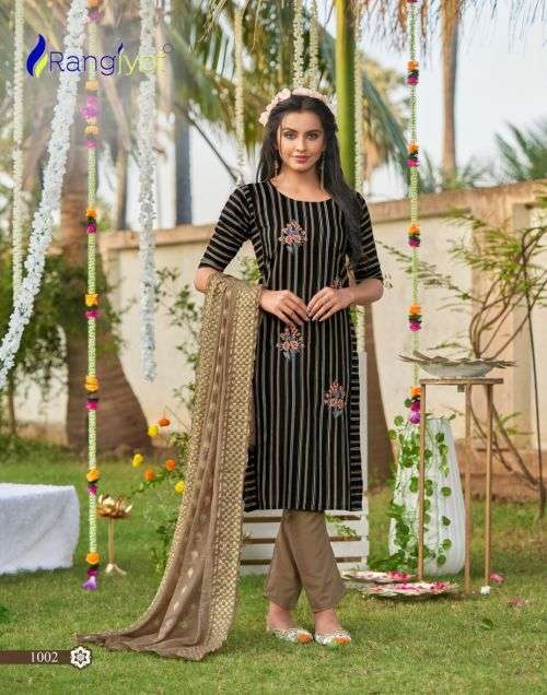 Rangjyot Muskan 1 Fancy Wear Kurti With Pant And Dupatta On Wholesale