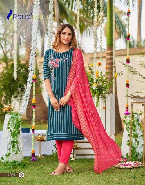 Rangjyot Muskan 1 Fancy Wear Kurti With Pant And Dupatta On Wholesale