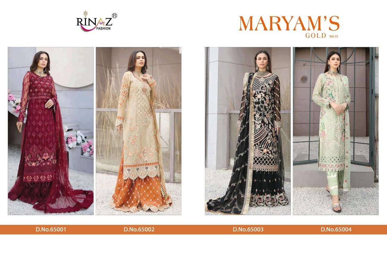 Rinaz Maryam Gold Vol-22 Suit On Wholesale 