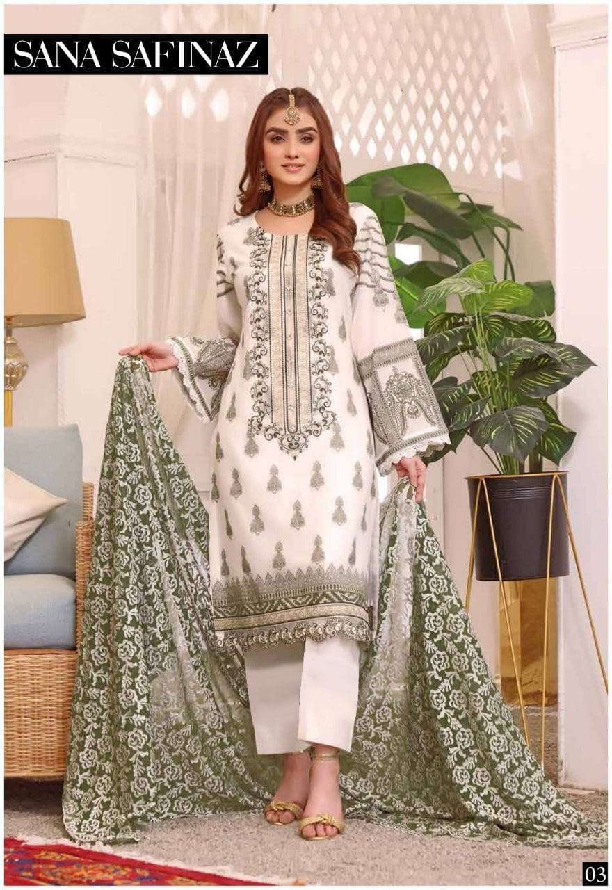 Sana Safinaz Zara Shahzahan Classy Luxury Lawn  Dress Materials On Wholesale 