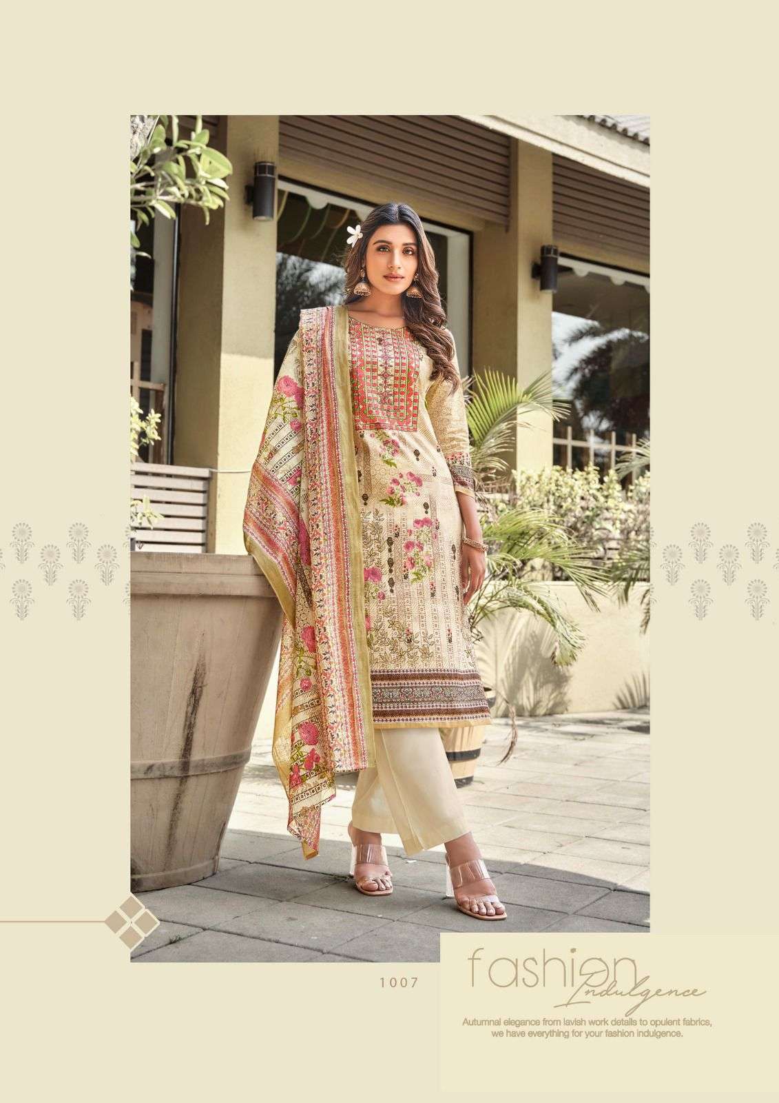 Yashika Trends Muskan Heavy Cotton Karachi Print Self Embroidery On Wholesale