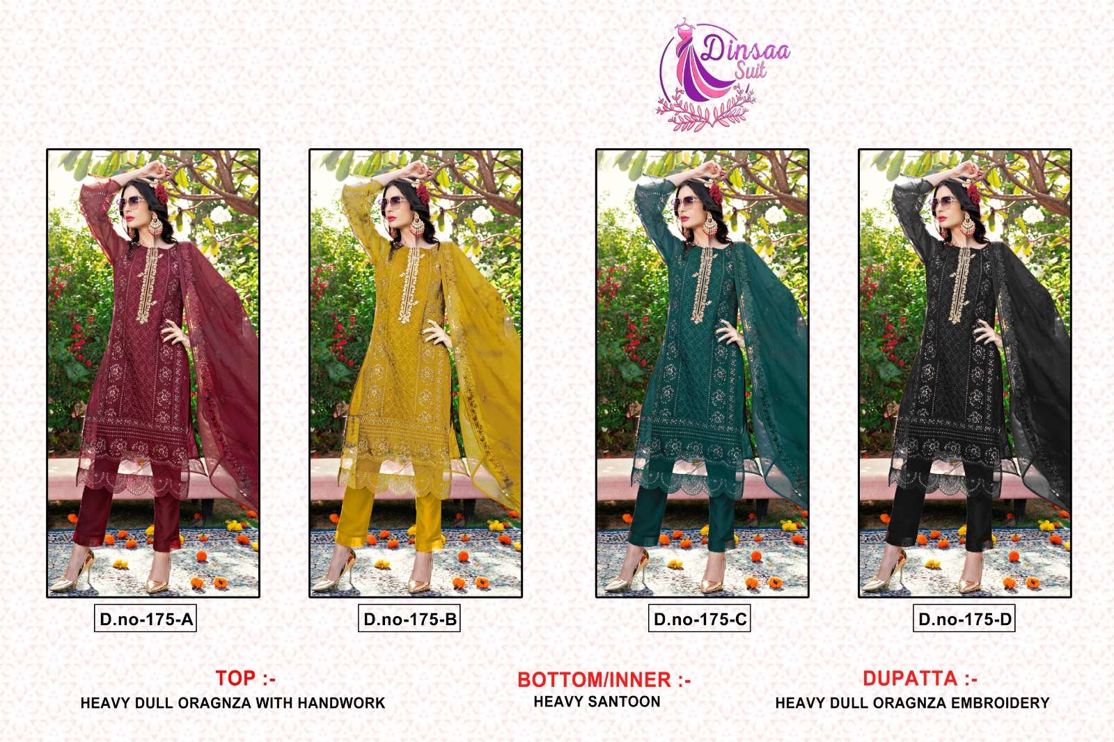 Dinsaa 175 Occasional Pakistani Suit Collection On Wholesale