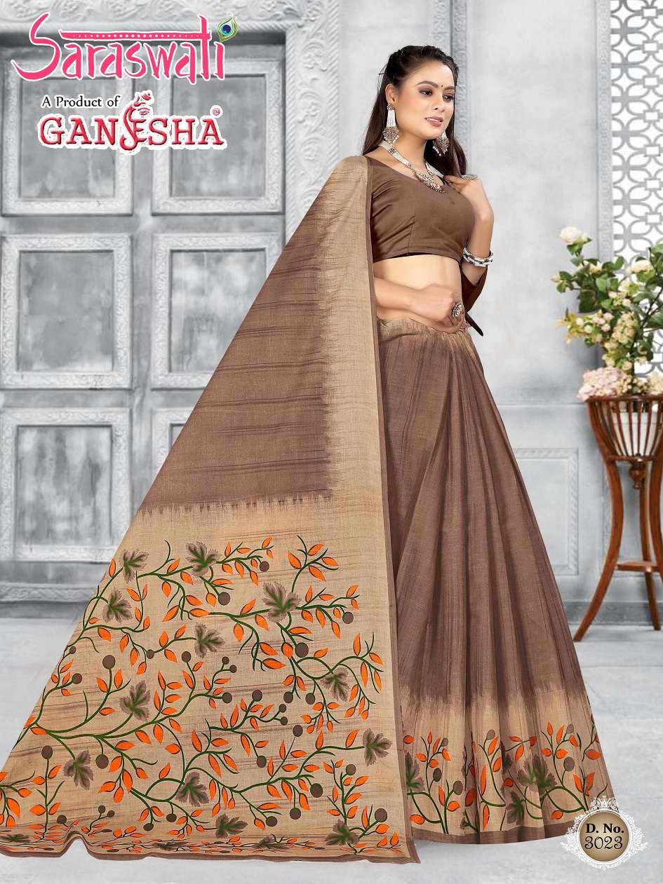 Ganesha Saraswati Pure Cotton Saree On Wholesale