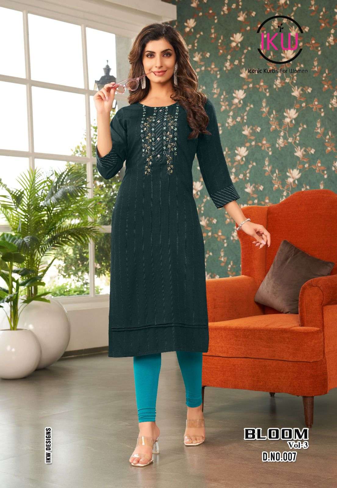  IKW Summer Collection Designer Fancy Rayon Kurti On Heavy Handwork With Wholesale price