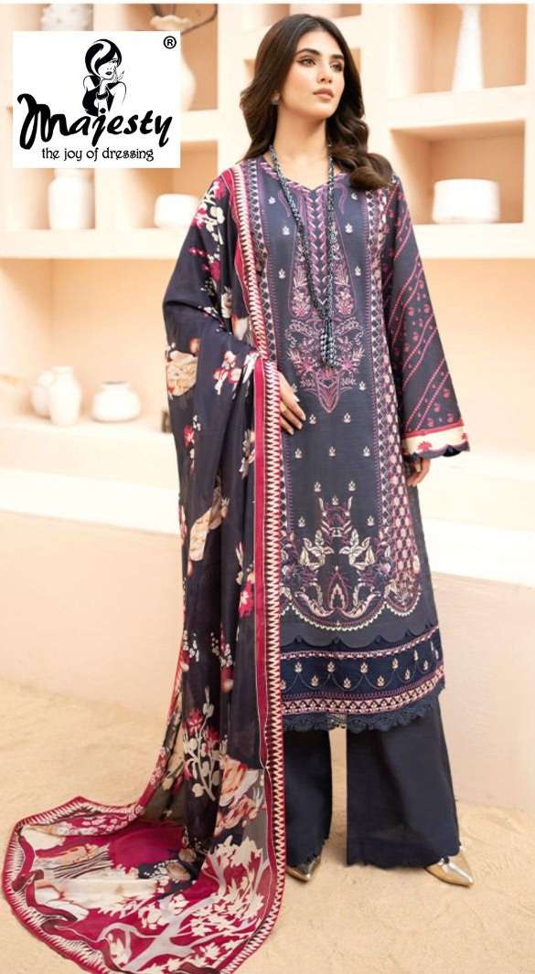 Majesty Cheveron Lawn Vol -4 Suit On wholesale