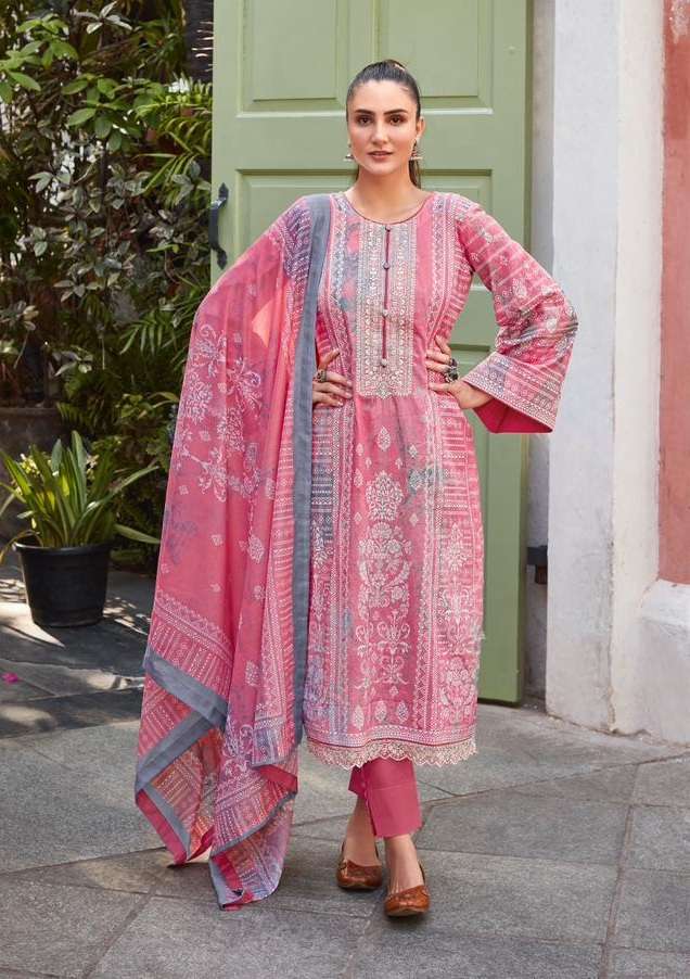 Mumtaz Arts Sooti Dhaag Pure Lawn Camric Digital Print With Embroidery Work On Wholesale