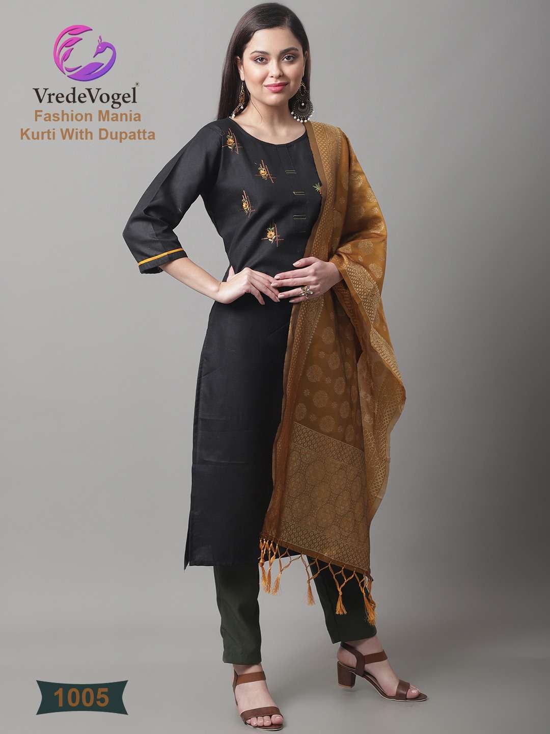 Vredevogel Fashion Mania Fancy Kurti With Dupatta Collection On Wholesale 