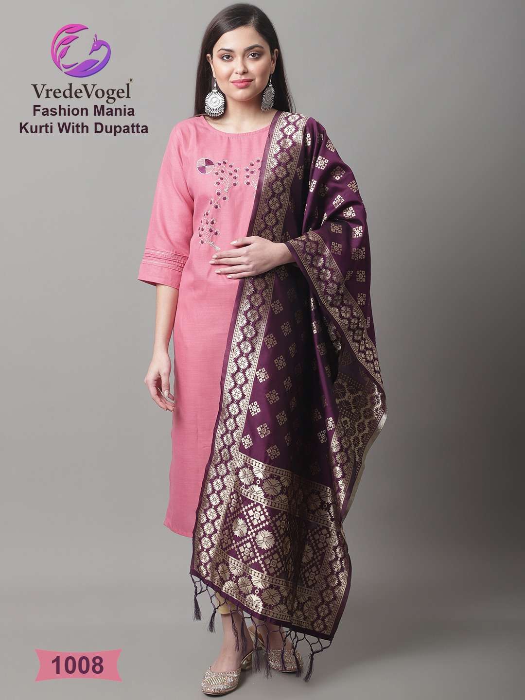 Vredevogel Fashion Mania Fancy Kurti With Dupatta Collection On Wholesale 