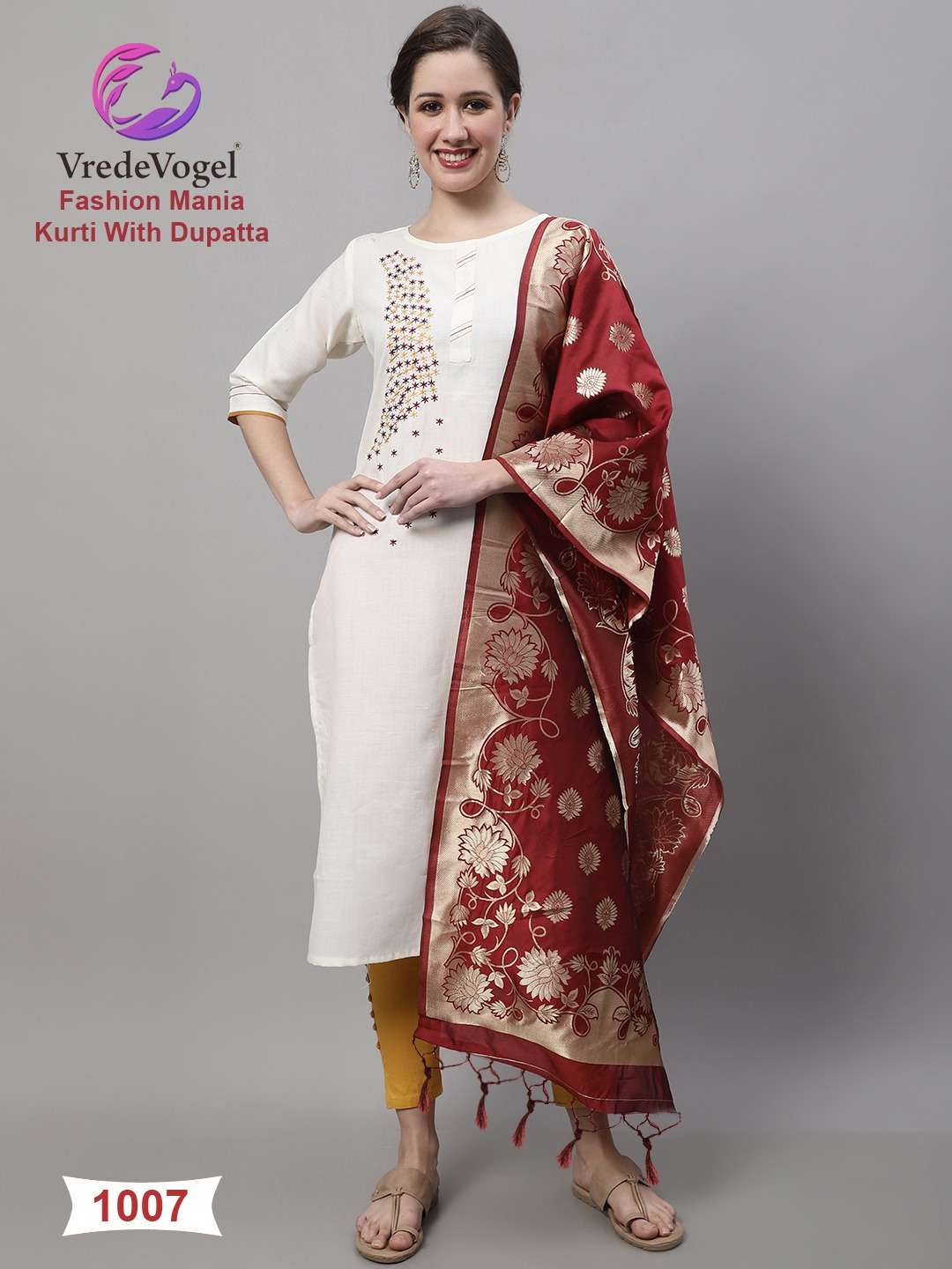 Vredevogel Fashion Mania Fancy Kurti With Dupatta Collection On Wholesale 