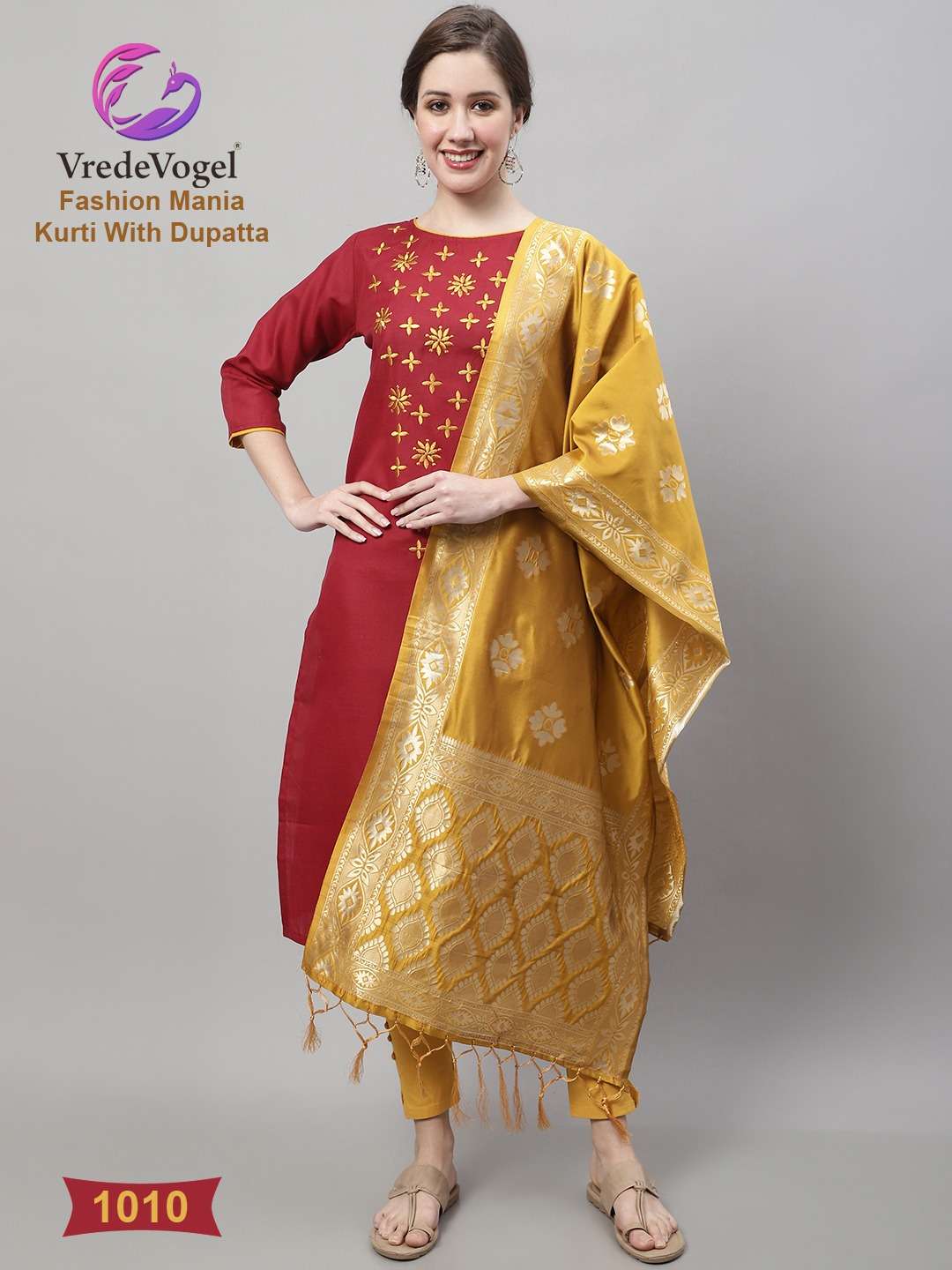 Vredevogel Fashion Mania Fancy Kurti With Dupatta Collection On Wholesale 