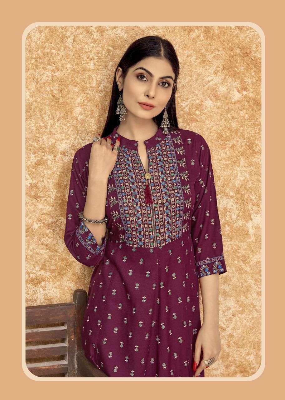 NAYANTARA 16 HEAVY RAYON PRINTED KURTIS WHOLESALER           