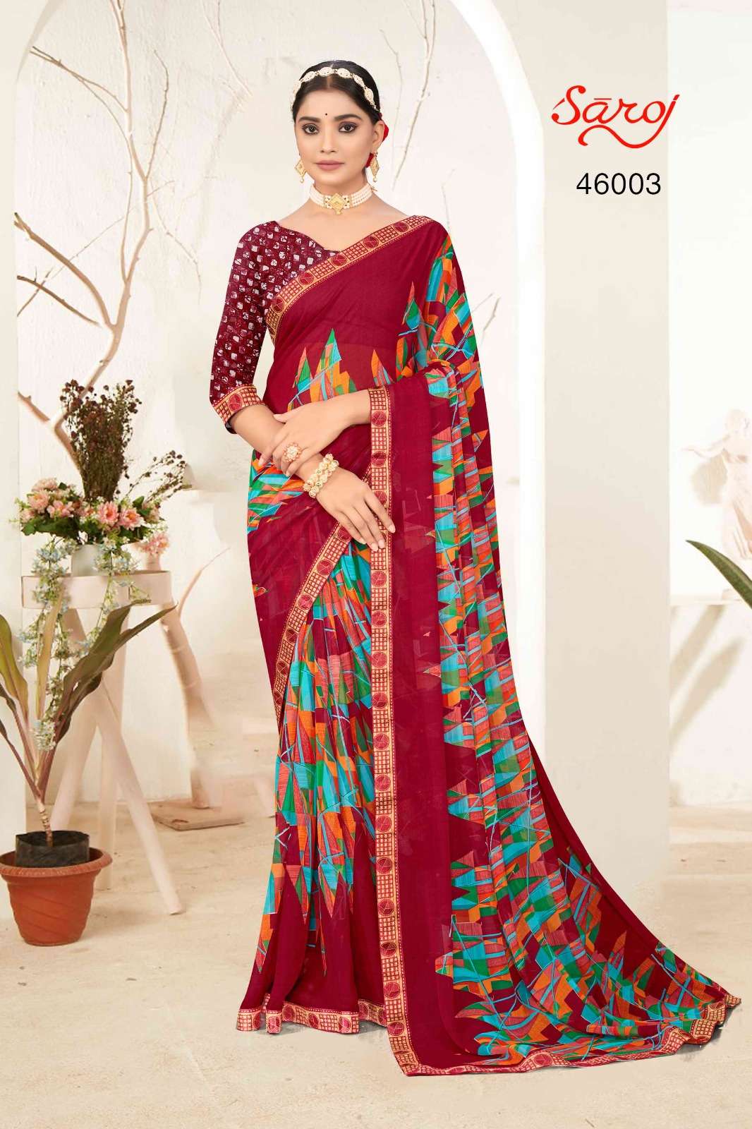 Formal Wear Chiffon Latest Designer Floral Printed Pure Georgette Saree,  With blouse piece, 5.50 mtr at Rs 673.78 in Surat