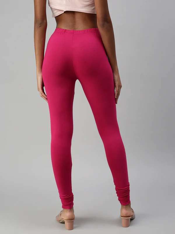 Buy Go Colors Women Pink Solid Churidar Length Leggings - Leggings for  Women 816047 | Myntra