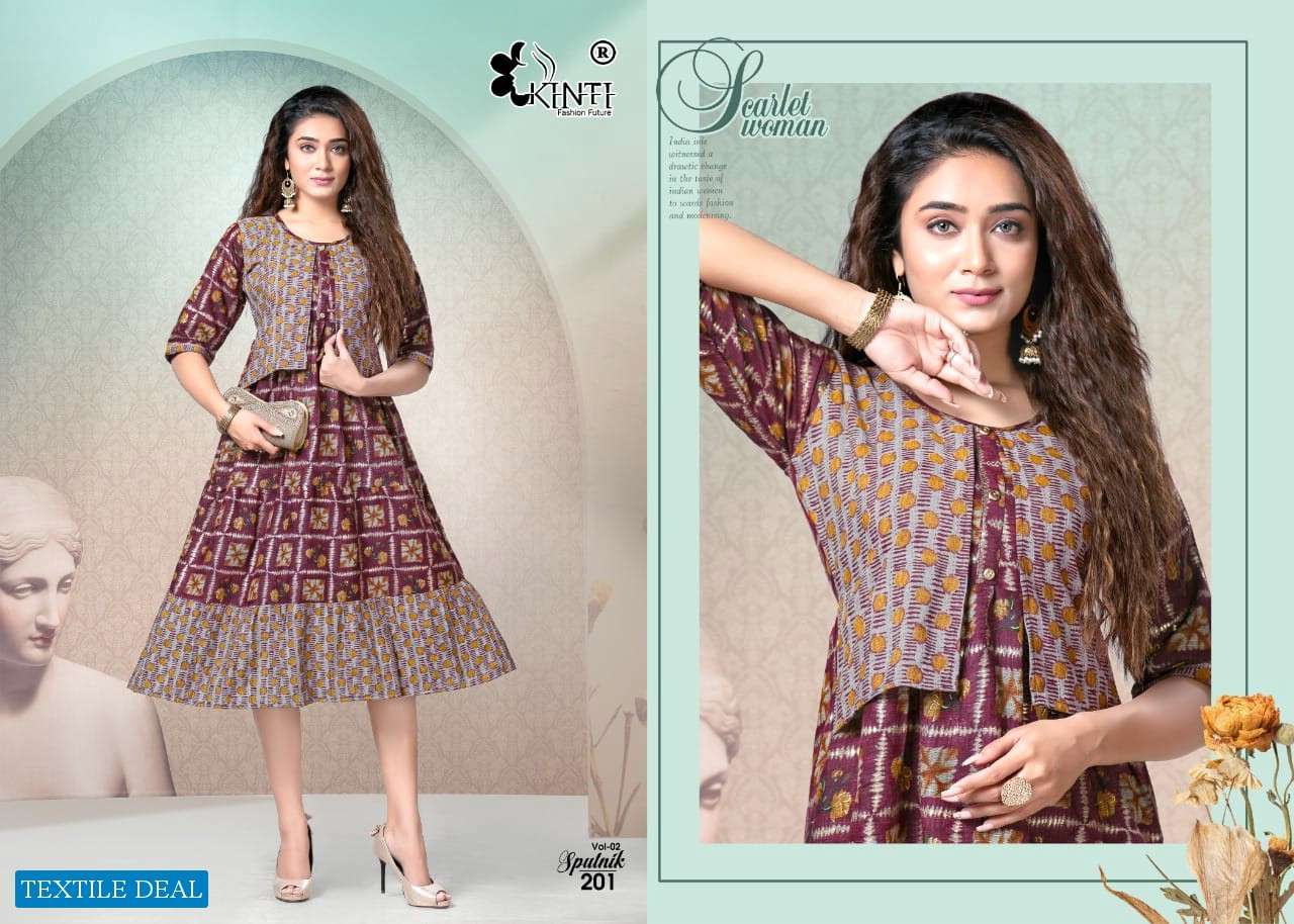 Kinti Sputnik Print Kurtis Wholesale catalog