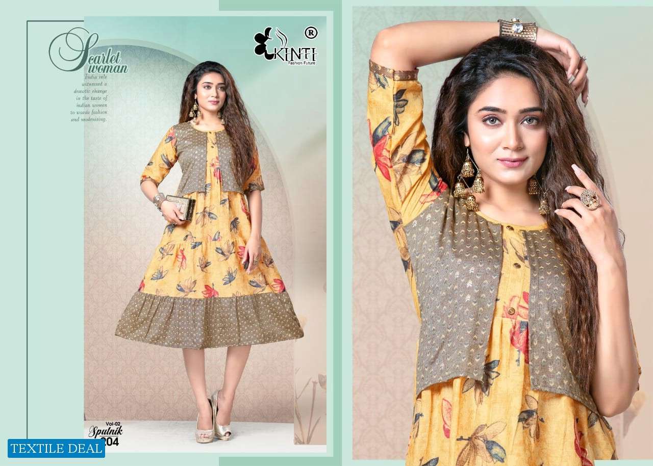 Kinti Sputnik Print Kurtis Wholesale catalog