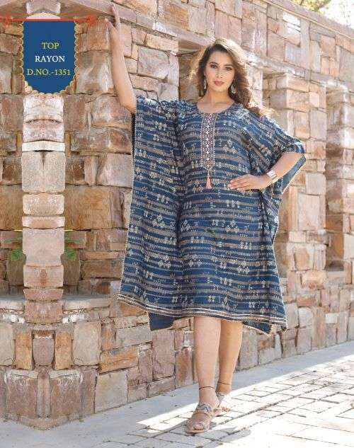 Kt 1351 Fancy Wear Designer Kaftan Kurti Collection Wholesale catalog