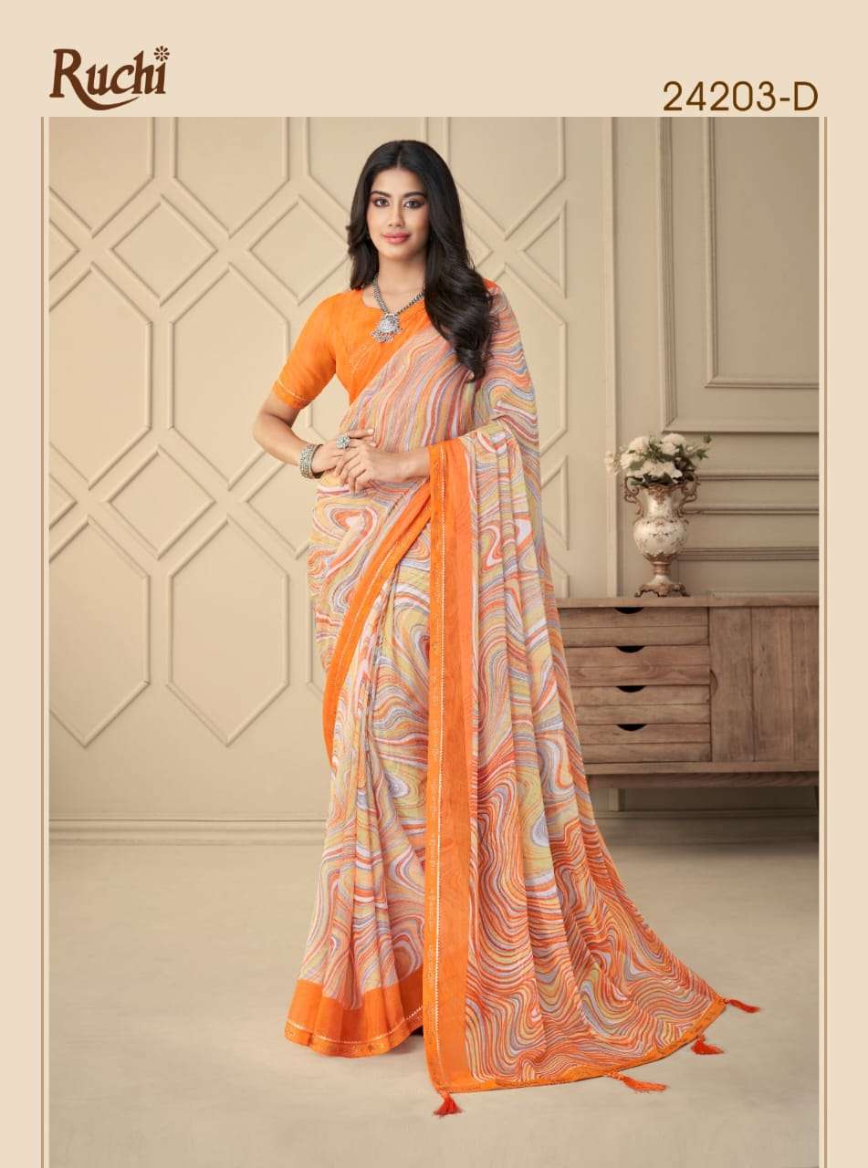 Silk Party Wear Fancy Multi Color Printed Saree 01 in Valsad at best price  by Mangaldeep - Justdial