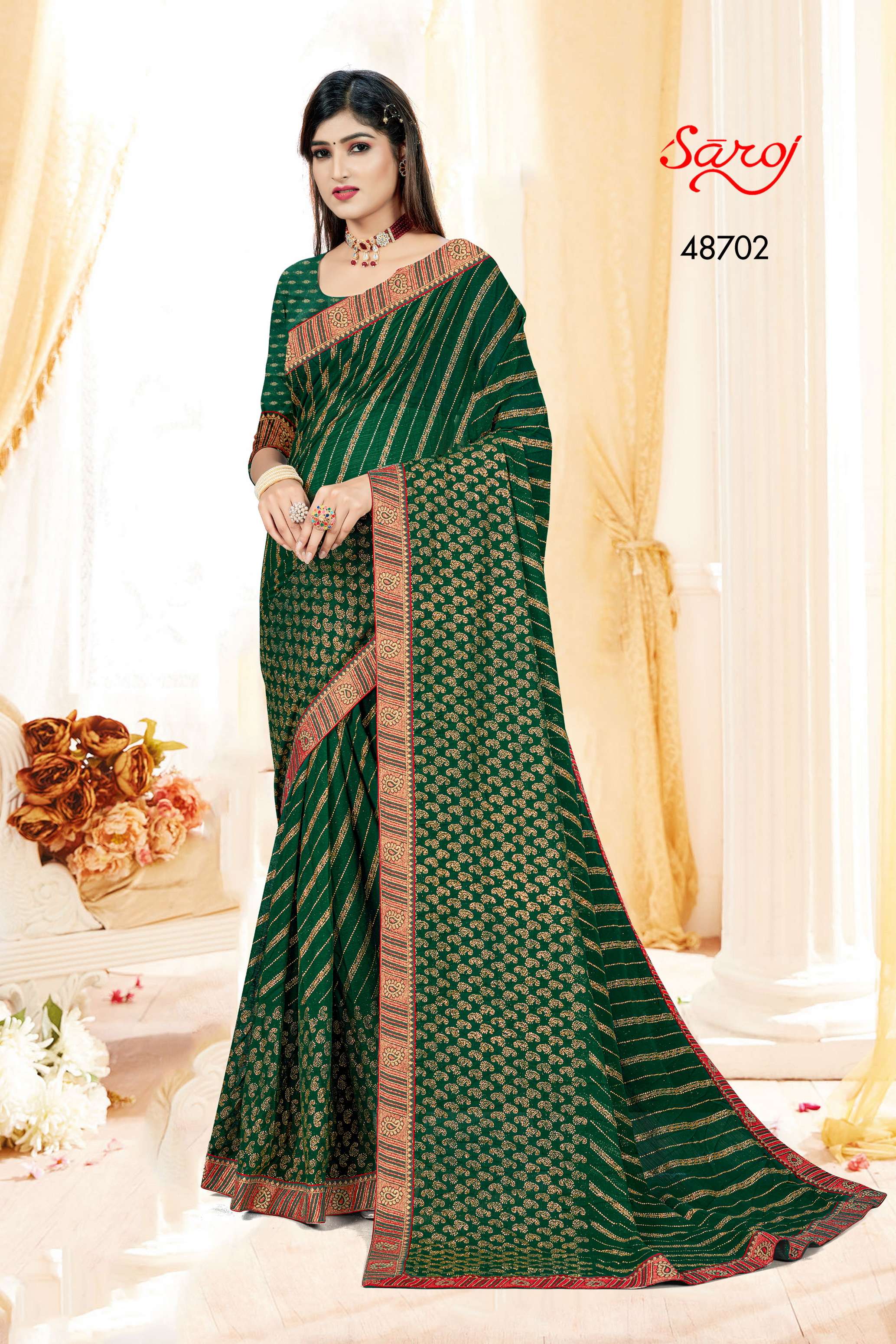 Saroj Prime Time Vol 1 Designer Chiffon Saree Wholesale catalog