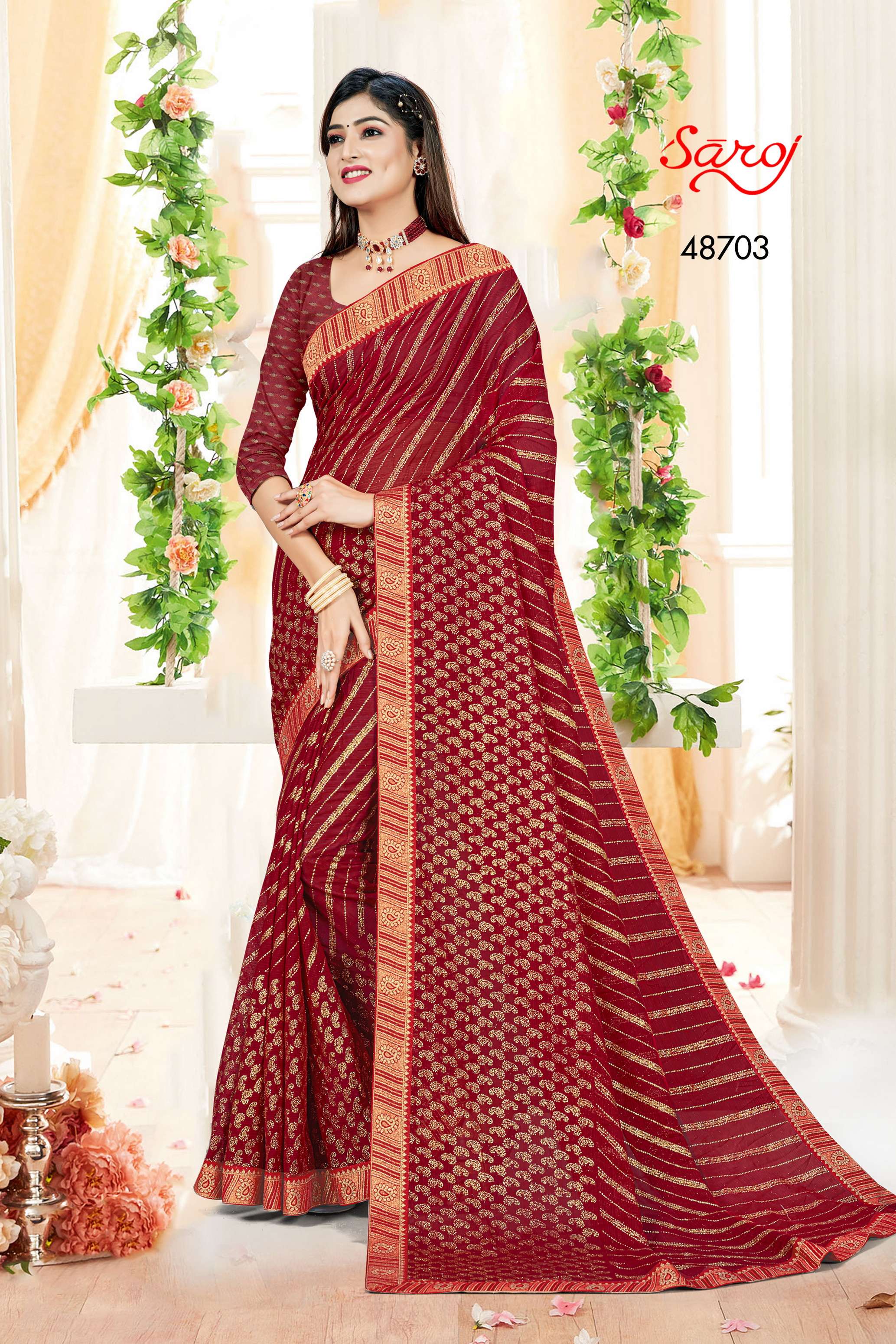 Saroj Prime Time Vol 1 Designer Chiffon Saree Wholesale catalog