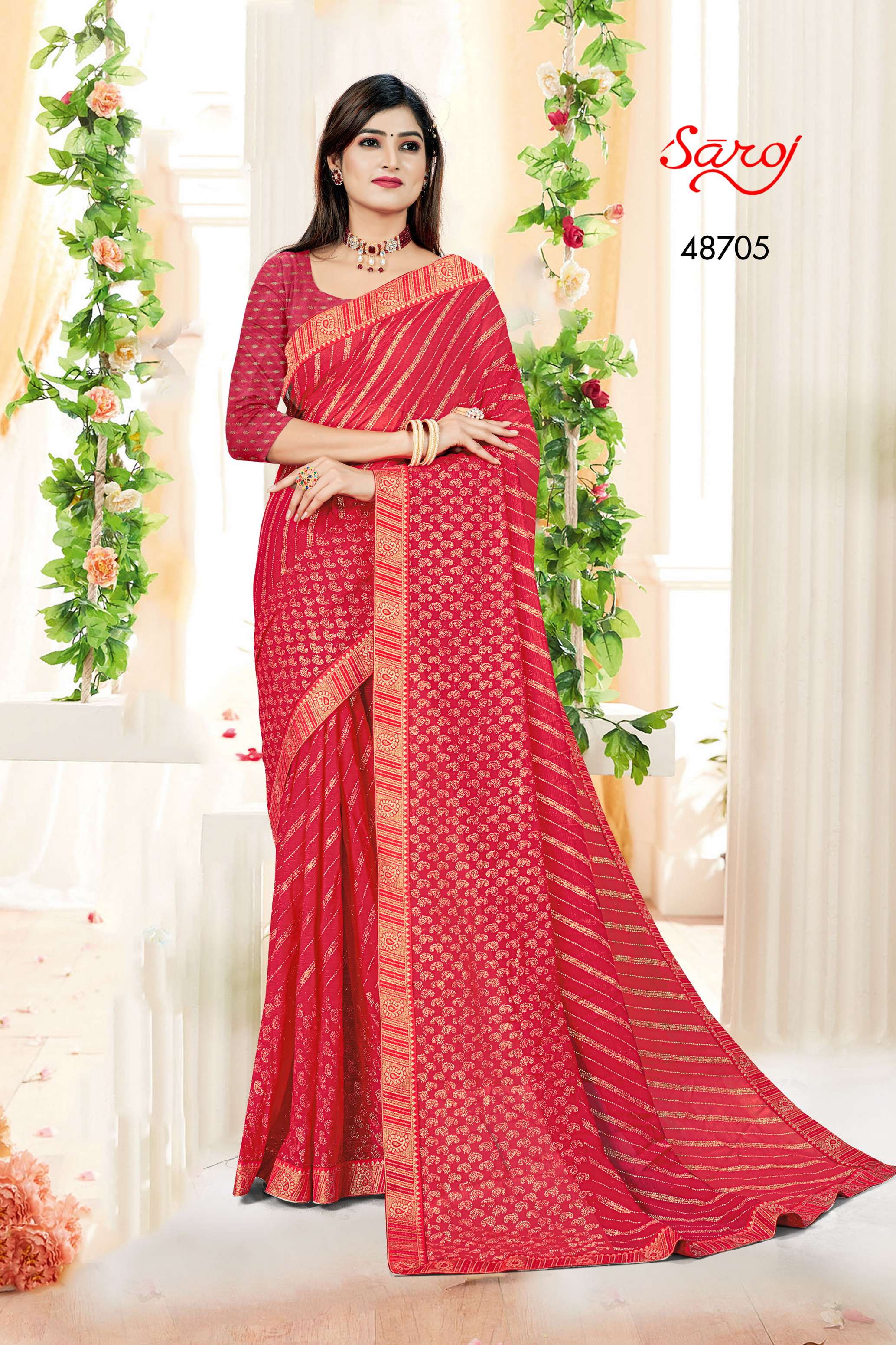 Saroj Prime Time Vol 1 Designer Chiffon Saree Wholesale catalog