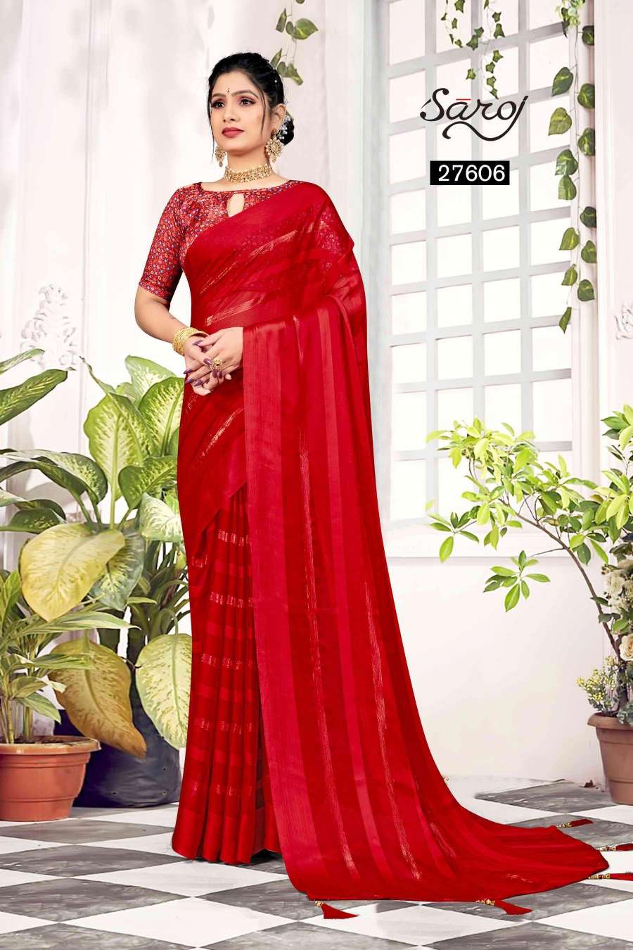 Saroj Sneh Milan Designer Fancy Chiffon Saree Wholesale catalog