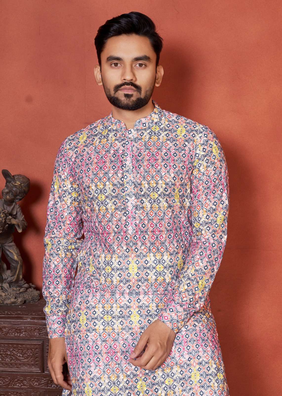 Schiffli Kurta V-2 Mens Kurta  wholesale catalog