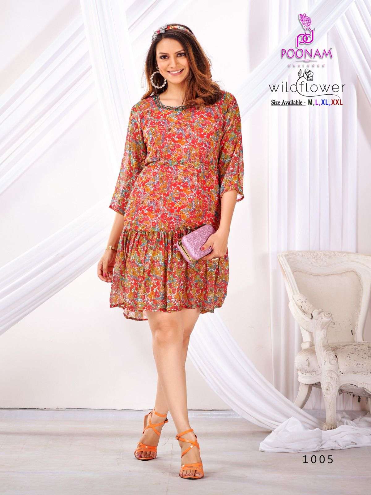 POONAM DESIGNER wild Flower Kurti Wholesale catalog