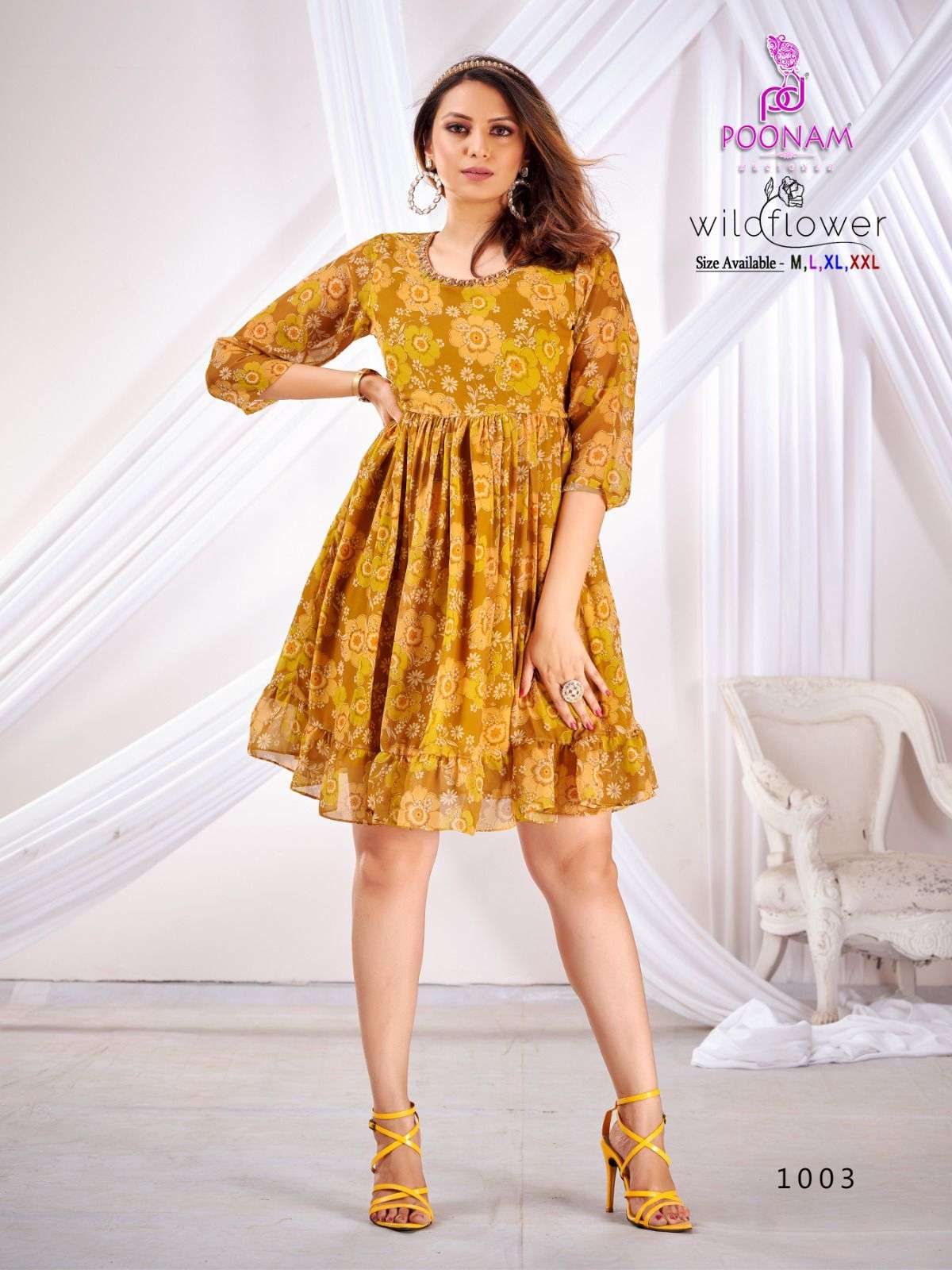 POONAM DESIGNER wild Flower Kurti Wholesale catalog