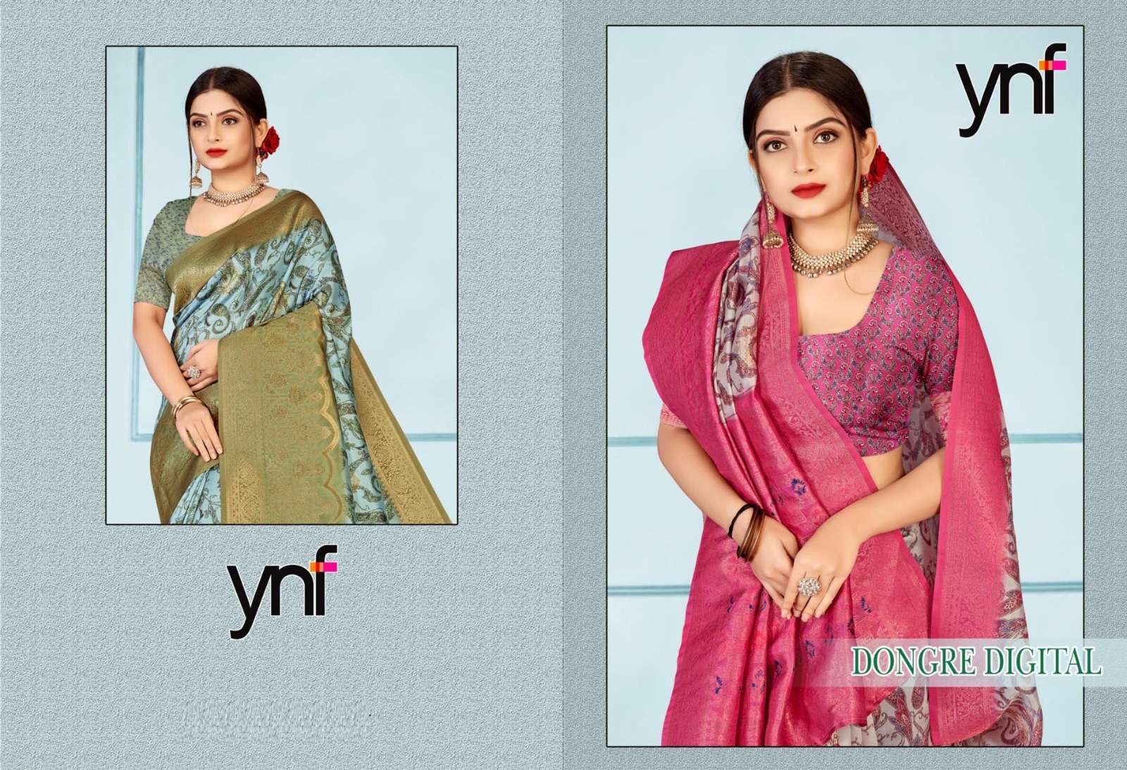 Ynf Dongre Digital Banarasi Weaved Designer Sarees Wholesale catalog